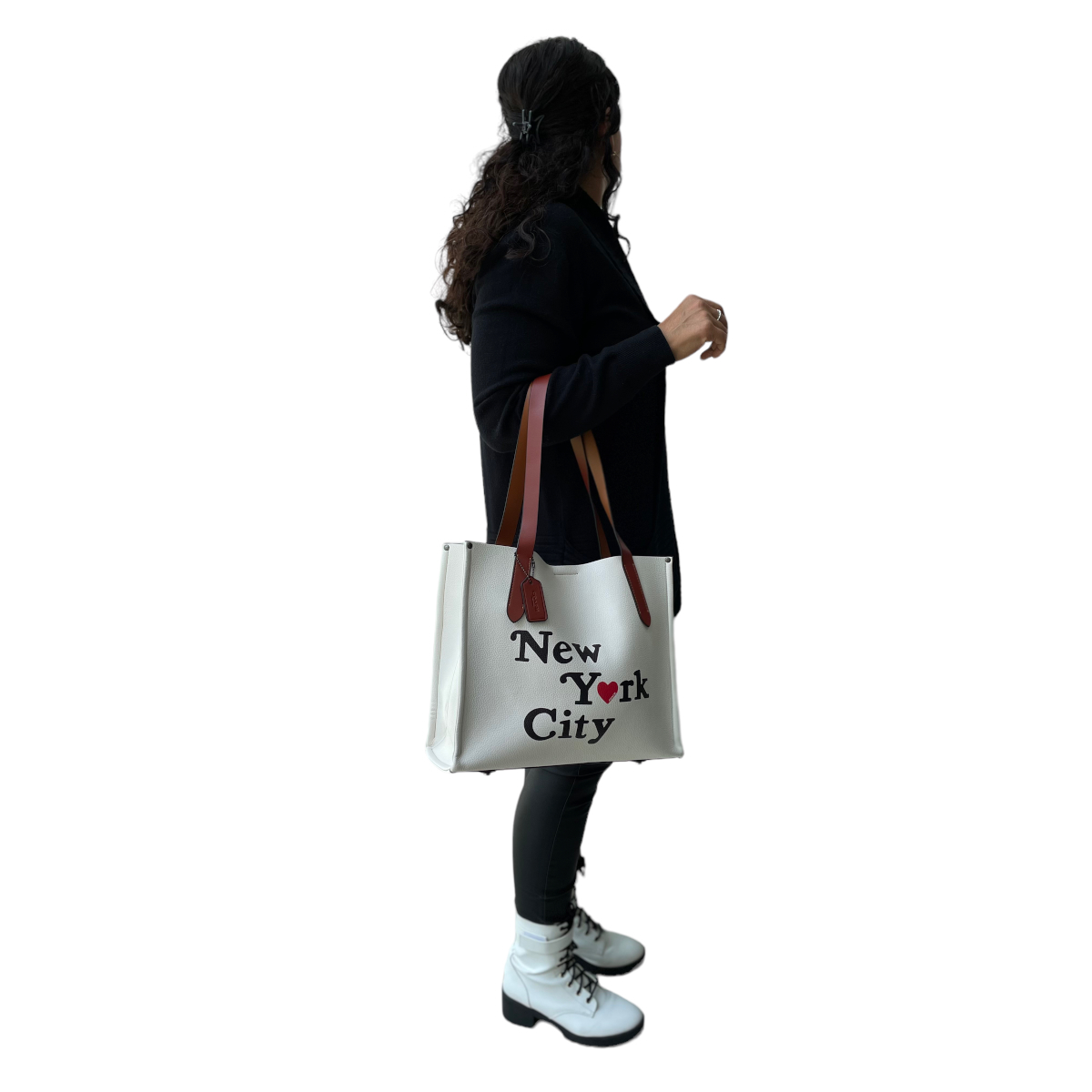 Foto 5 pulgar | Bolsa Estilo Tote Coach Ny Blanco