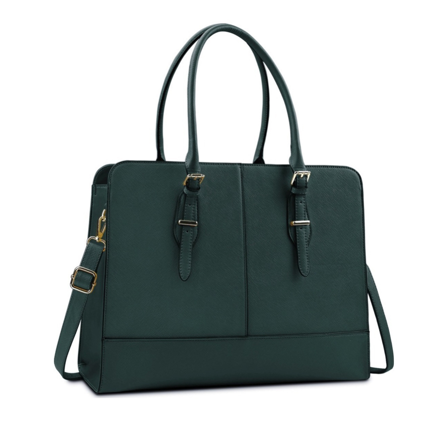 Foto 2 pulgar | Bolsa Tote Elegante para Laptop 15.6" Casual Verde de Mujer