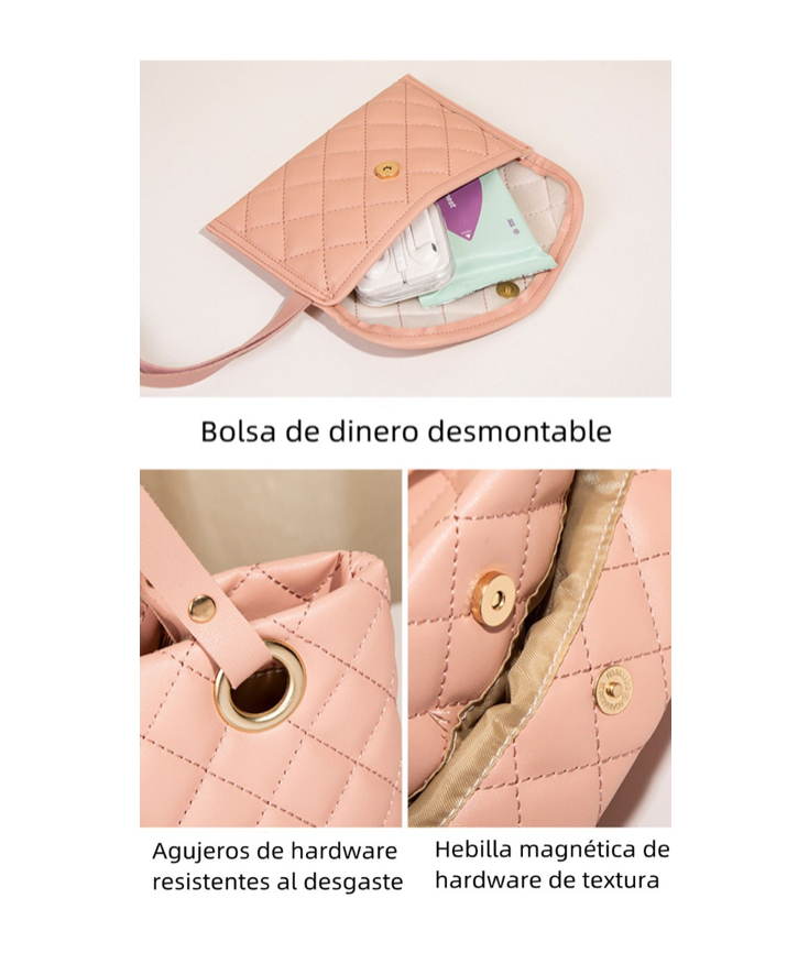 Foto 4 pulgar | Bolso Casual color Rosa para Dama