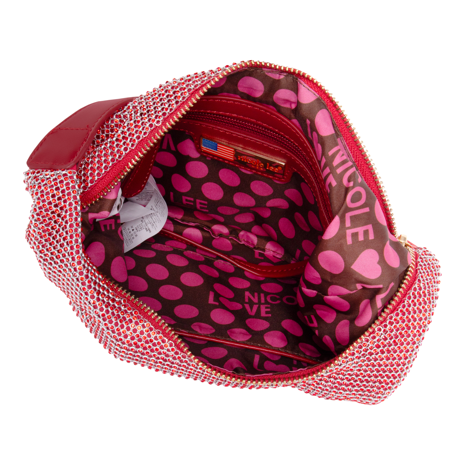 Foto 4 pulgar | Bolsa Hobo Marca Nicole Lee Celestia De Fiesta Rojo