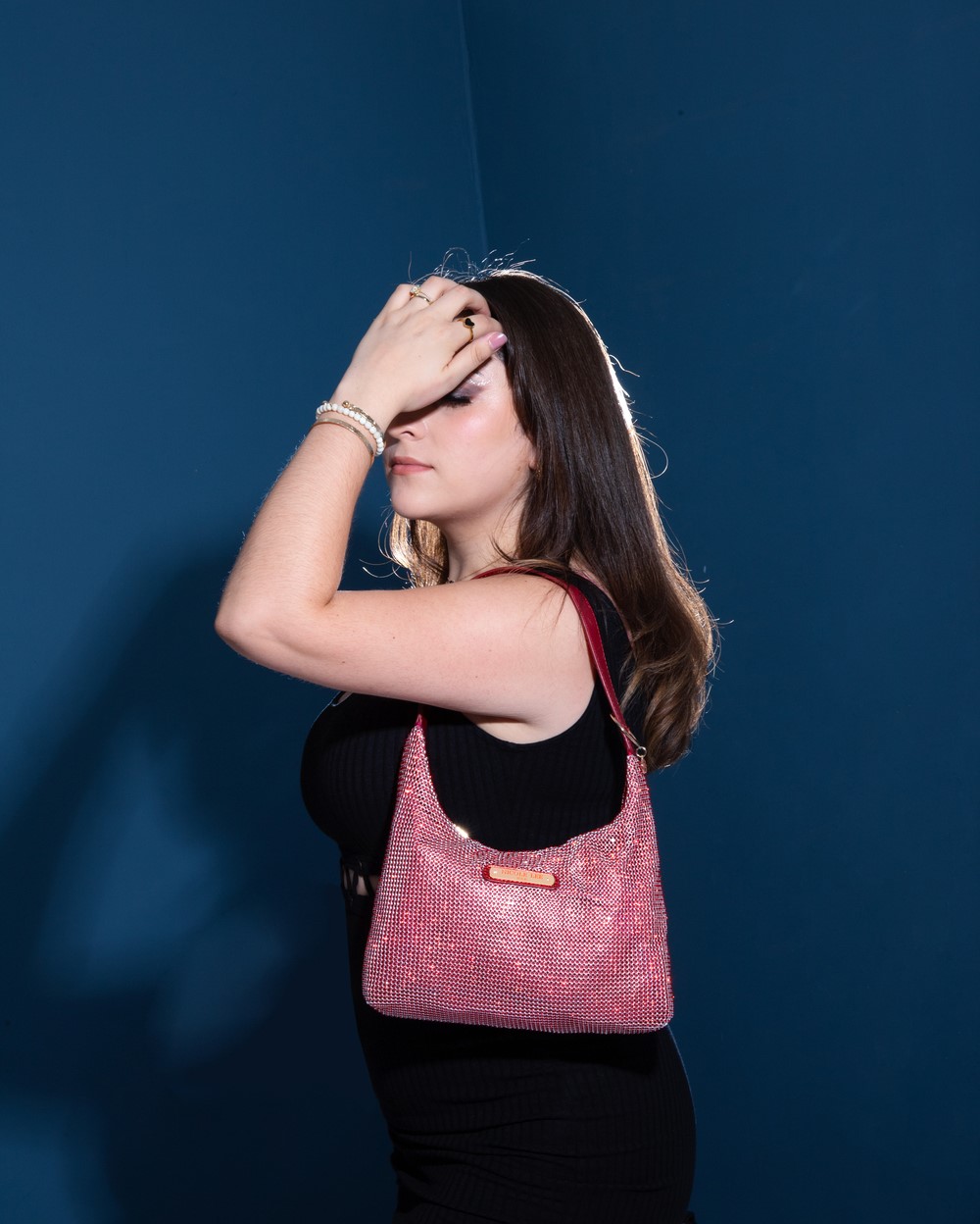 Foto 6 pulgar | Bolsa Hobo Marca Nicole Lee Celestia De Fiesta Rojo