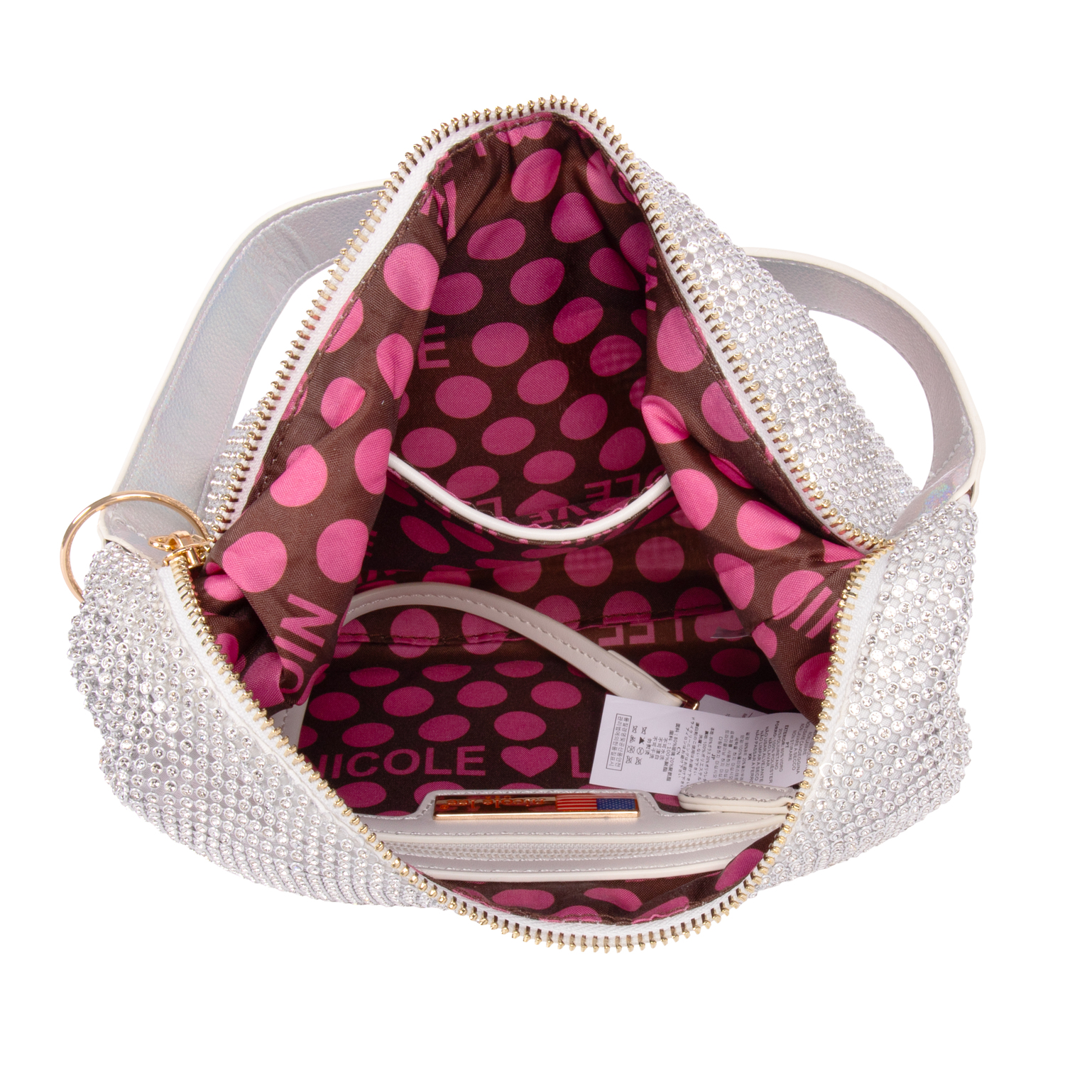 Foto 4 pulgar | Bolsa Hobo Marca Nicole Lee Celestia De Fiesta Blanco