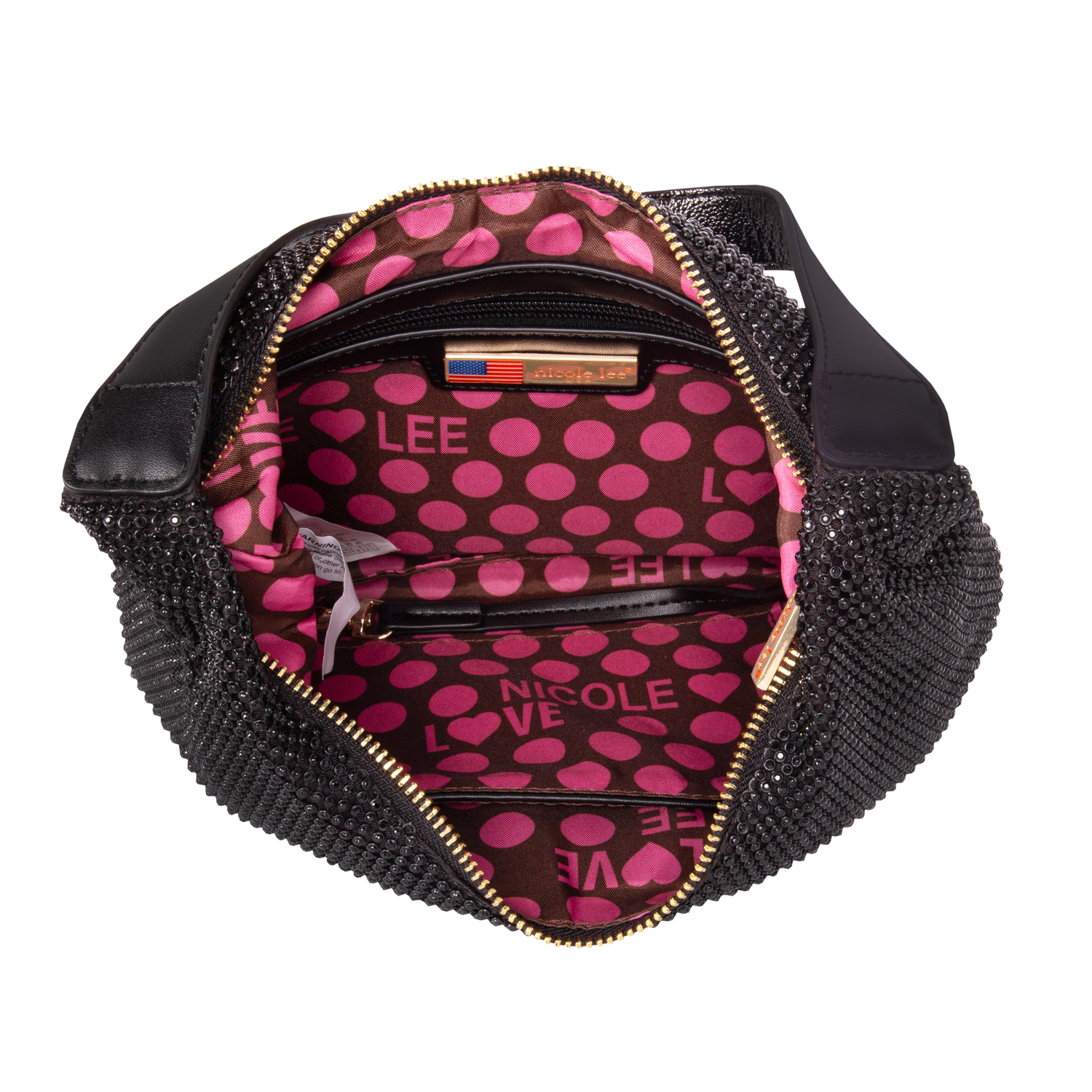 Foto 4 pulgar | Bolsa Hobo Marca Nicole Lee Celestia De Fiesta Negro