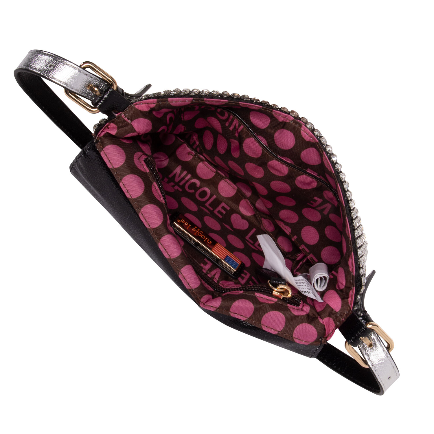 Foto 4 pulgar | Bolsa Shoulder Marca Nicole Lee Estella De Fiesta Negro