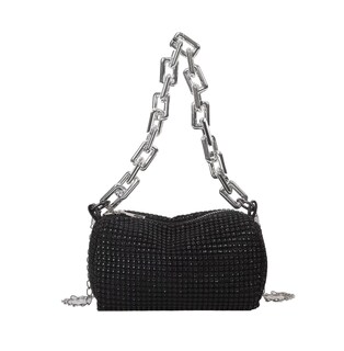 Foto 1 | Bolsa de Mano con Cristales Negro