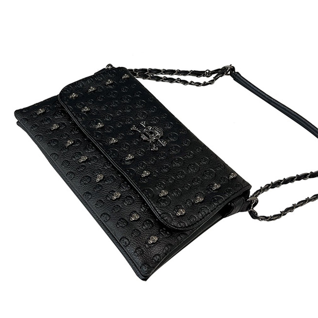Foto 2 pulgar | Venta Internacional - Bolso Negro Gótico con Calavera y Cadena para Mujer