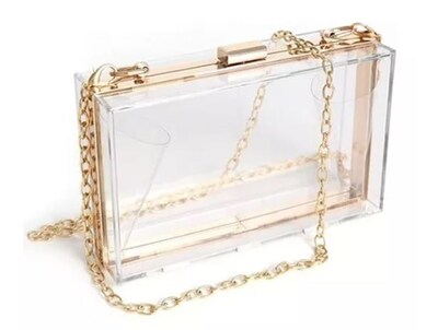 Foto 1 | Bolso de Hombro FZSB-73 Transparente con Cadena Dorada Desmontable