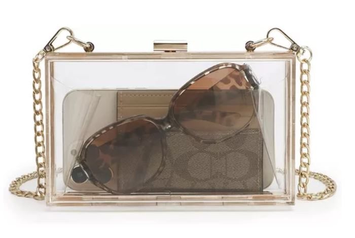 Foto 2 | Bolso de Hombro FZSB-73 Transparente con Cadena Dorada Desmontable