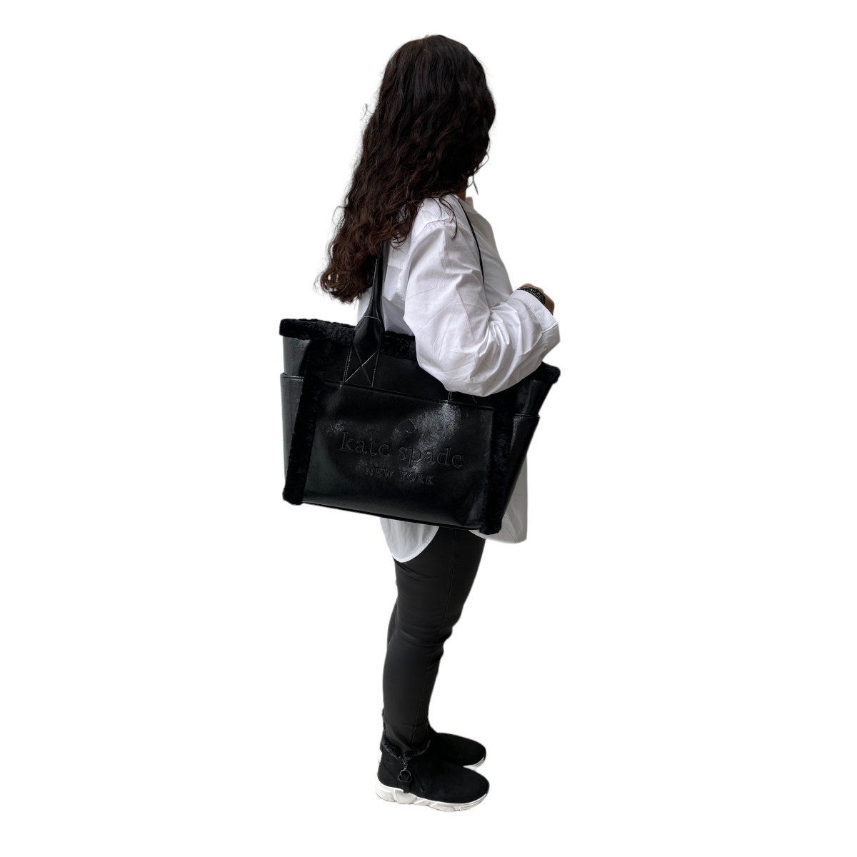 Foto 5 | Bolsa de Hombro Kate Spade Negra para Mujer