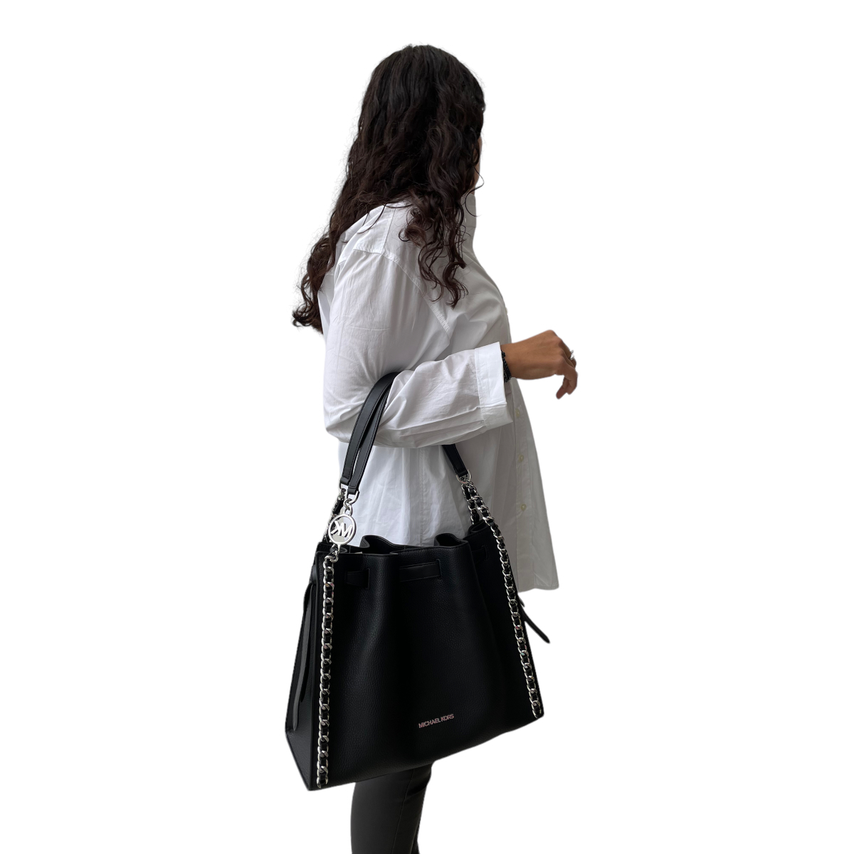 Foto 6 | Bolsa de Hombro para ujer Michael Kors Mina Negra