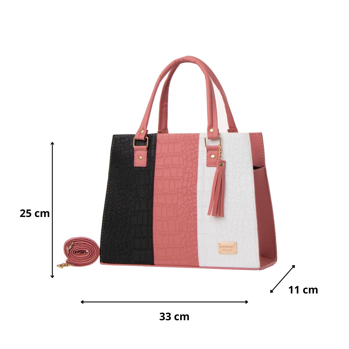 Foto 4 pulgar | Bolsa Fana Irma Color Rosa / Negro Reforzada