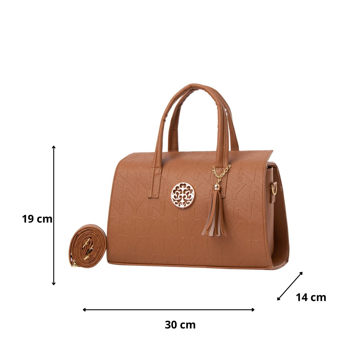 Foto 4 pulgar | Bolsa Fana Luciana Color Camel Moderna