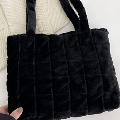 Foto 3 pulgar | Venta Internacional - Bolso De Hombro Para Axilas Para Mujer, Esponjoso, Color Liso Para Mujer
