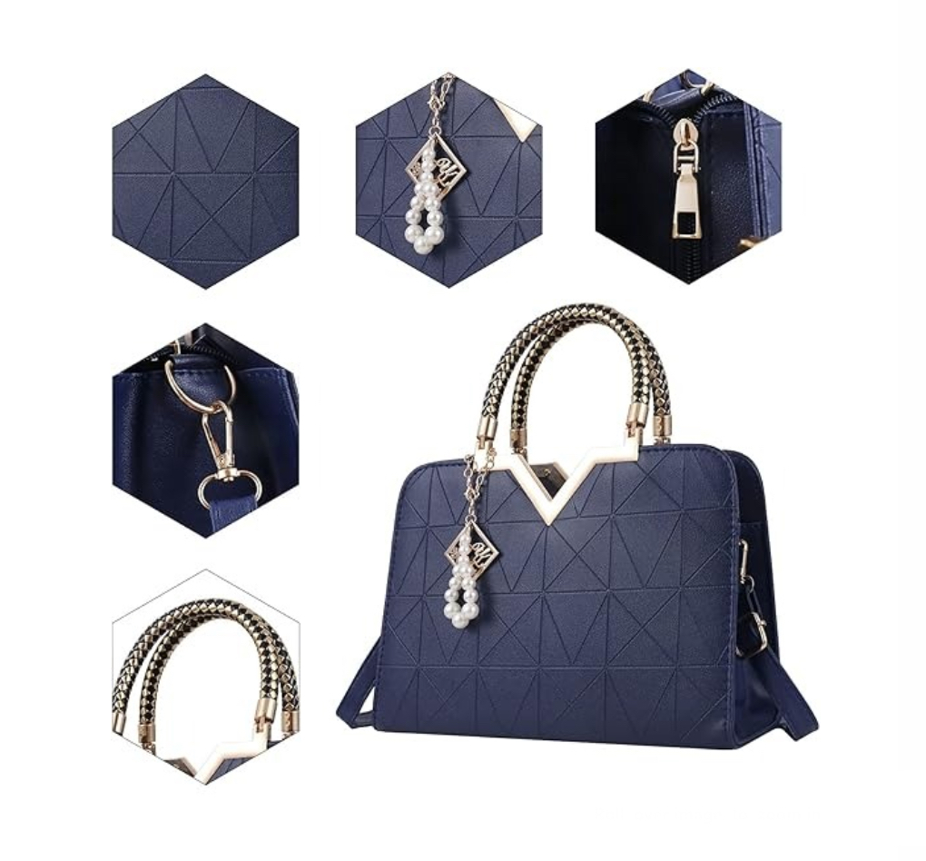 Foto 3 pulgar | Bolso Tote Azul Marino