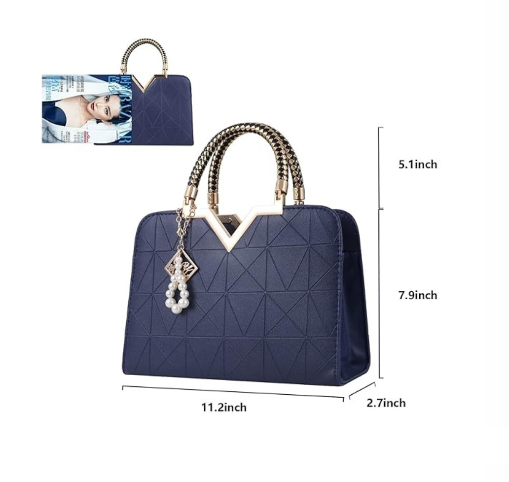 Foto 4 pulgar | Bolso Tote Azul Marino