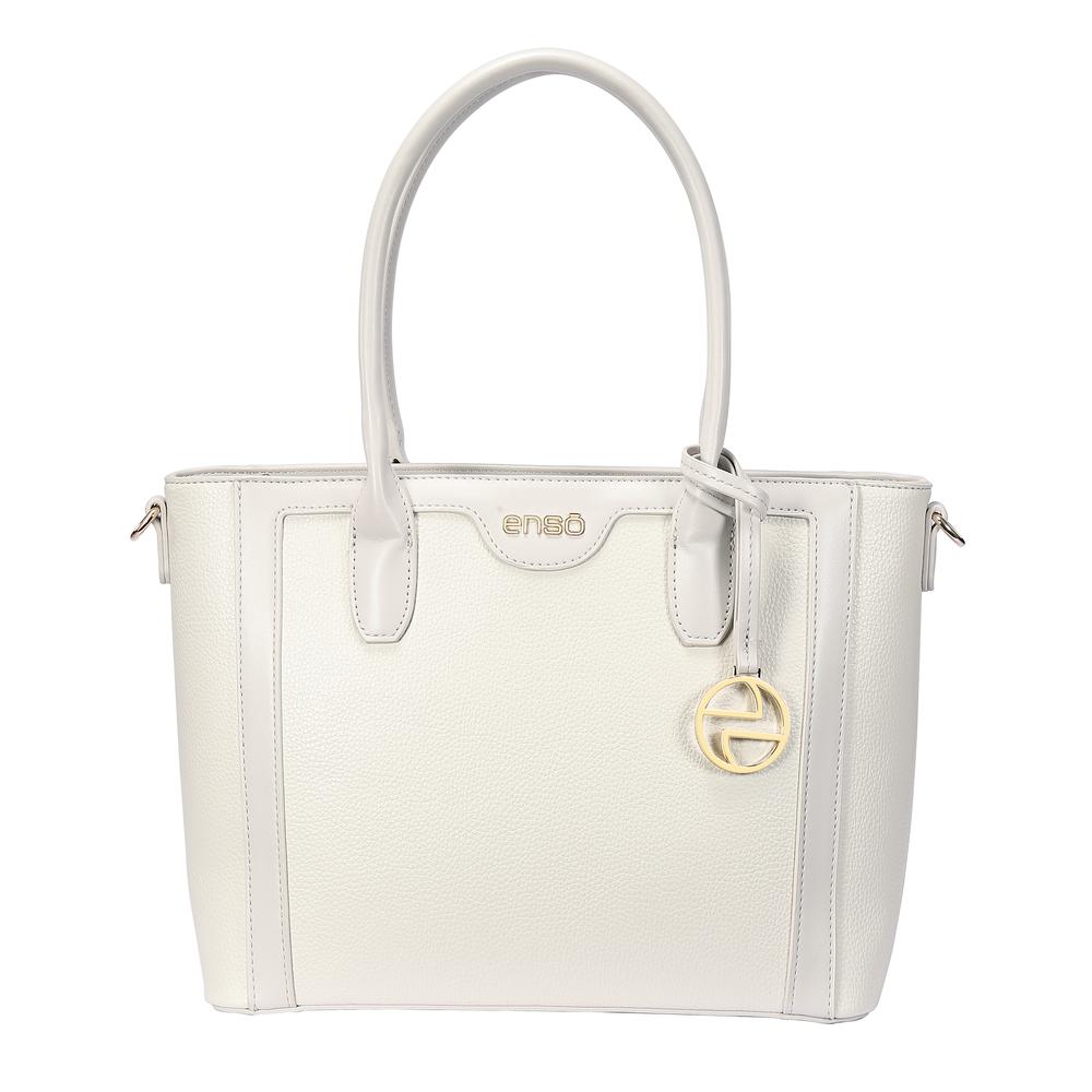 Bolsa Tote Para Mujer Enso Eb506ttw Color Off White Blanco