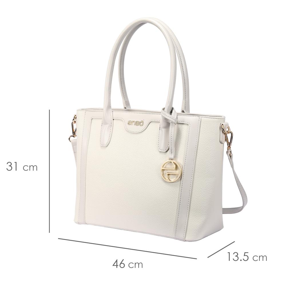 Foto 6 | Bolsa Tote Para Mujer Enso Eb506ttw Color Off White Blanco