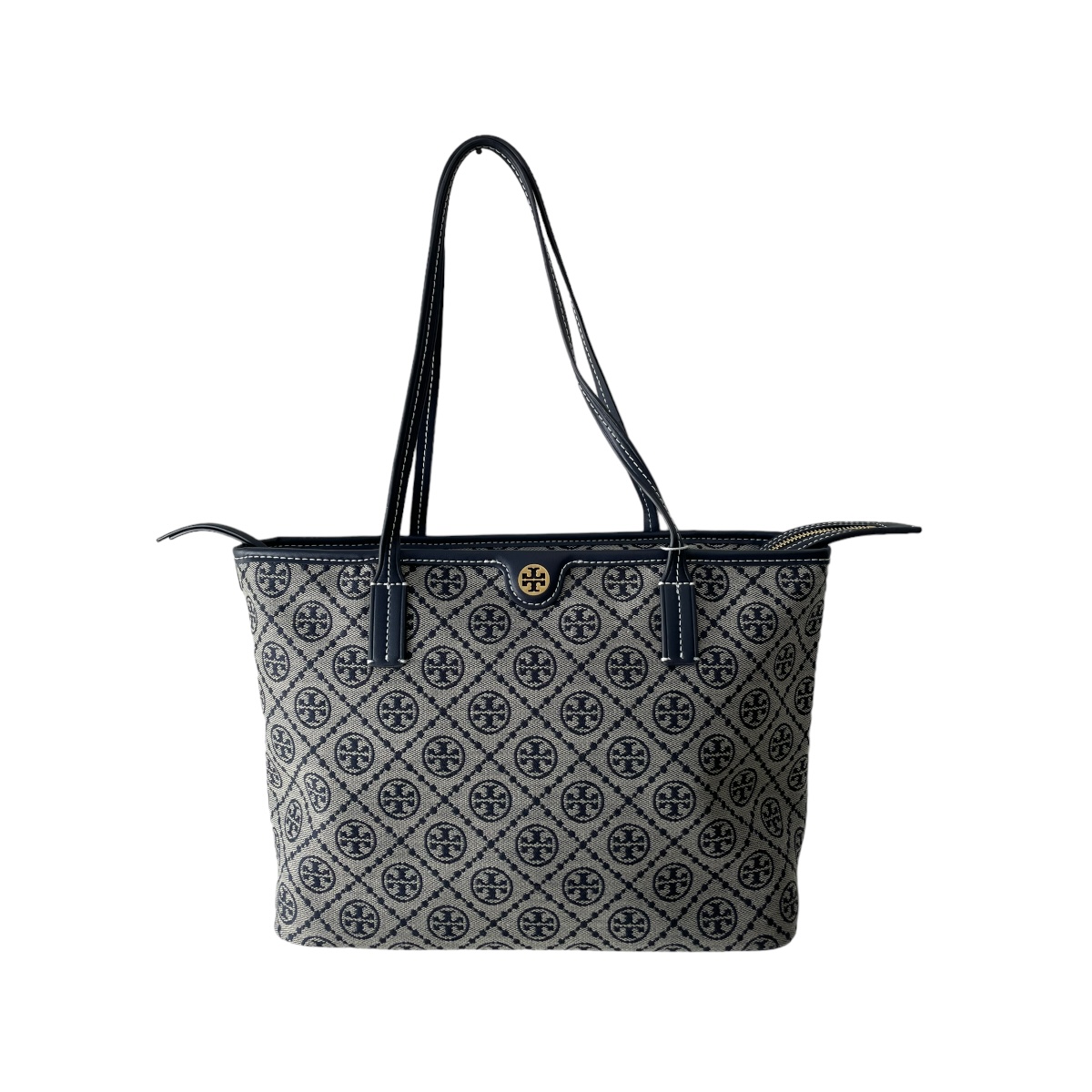 Bolsa Estilo Tote Monogram Tory Burch Gris