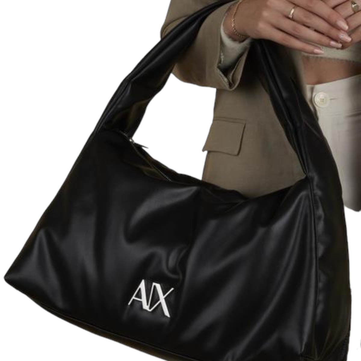 Foto 5 pulgar | Bolsa De Hombro Armani Exchange Logo Plateado