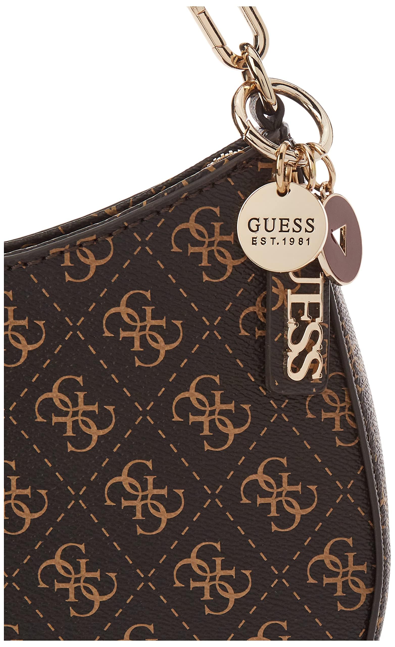 Foto 4 pulgar | Bandolera Guess Noelle Top con Cremallera y Logotipo Marrón para Mujer - Venta Internacional