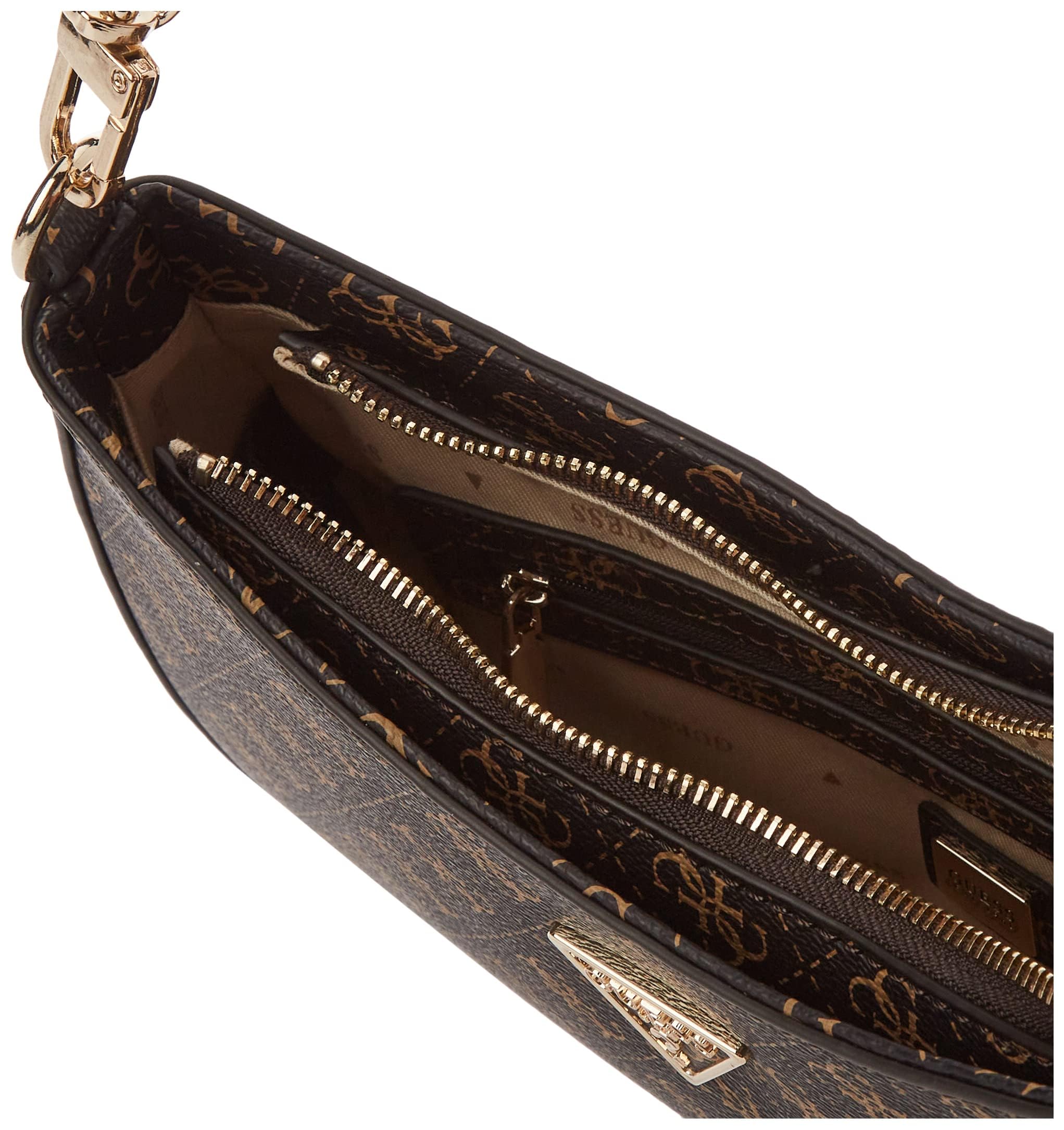 Foto 6 pulgar | Bandolera Guess Noelle Top con Cremallera y Logotipo Marrón para Mujer - Venta Internacional