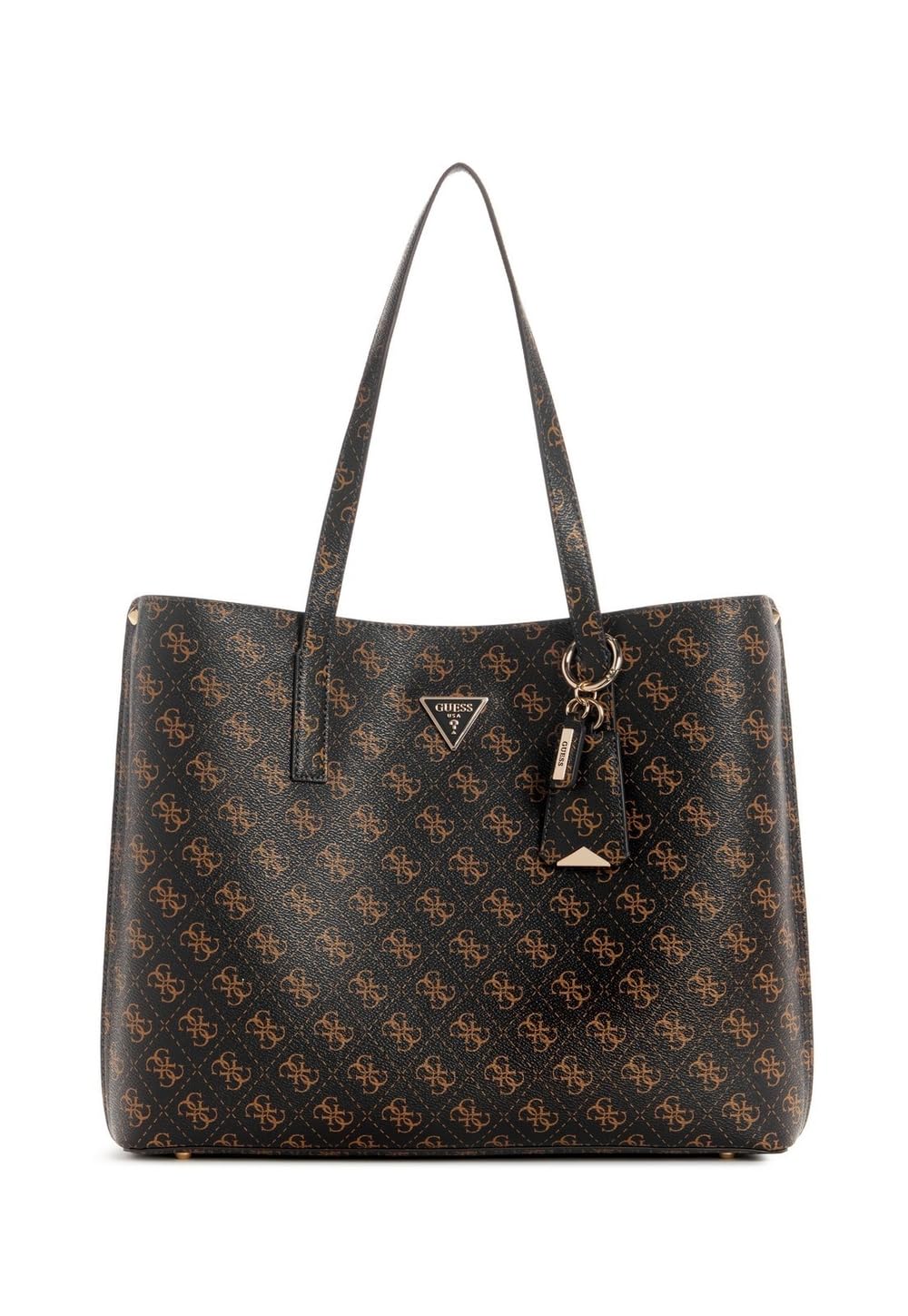 Foto 2 pulgar | Bolso de Mano Guess Meridian Girlfriend Tote Brown Logo - Venta Internacional