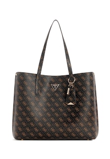 Foto 1 | Bolso de Mano Guess Meridian Girlfriend Tote Brown Logo - Venta Internacional