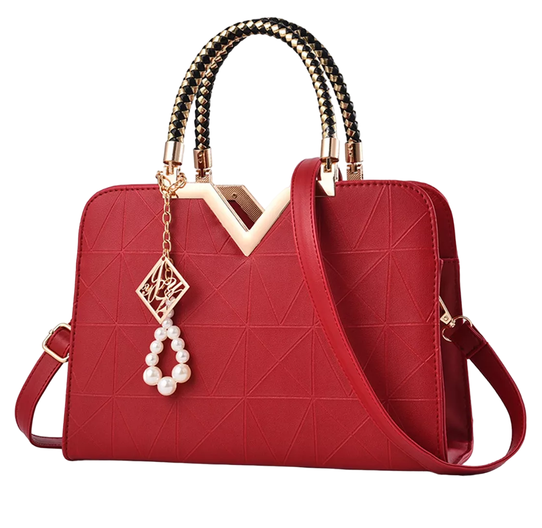 Bolso Lab.G Rojo Detalle Dorado Impermeable para Laptop