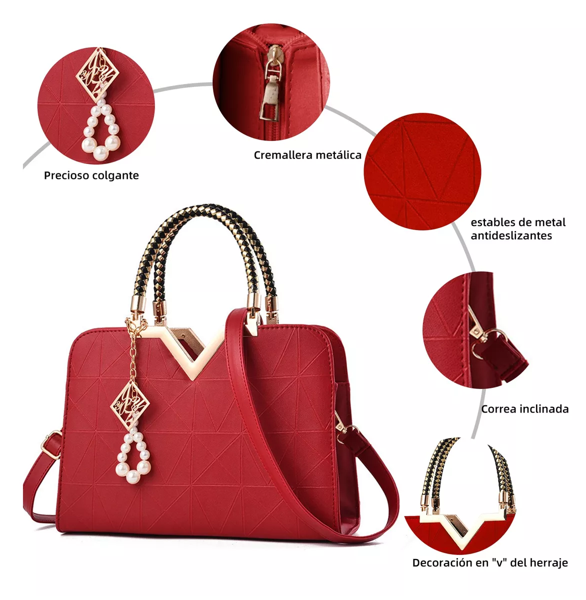 Foto 4 pulgar | Bolso Lab.G Rojo Detalle Dorado Impermeable para Laptop