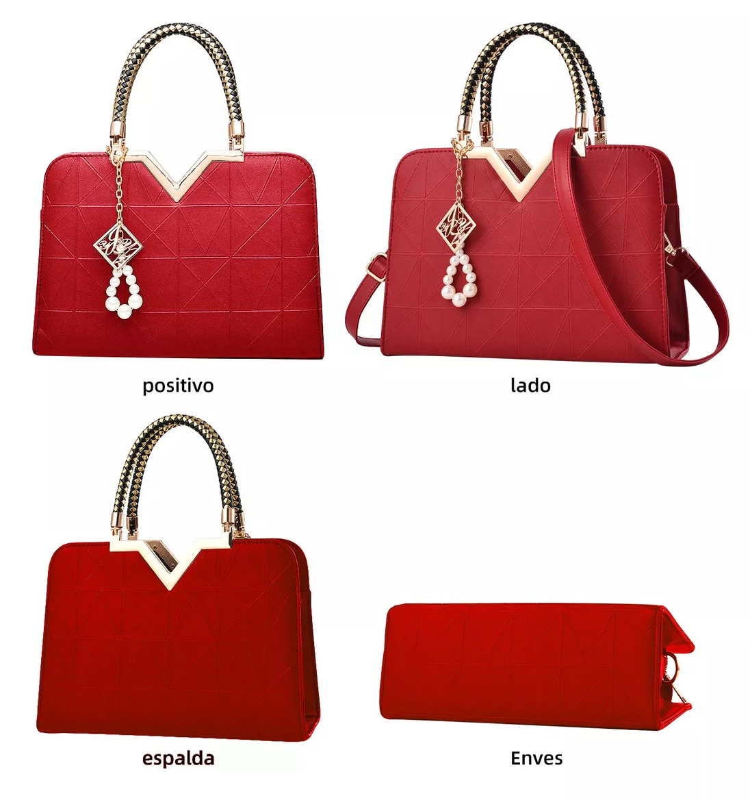 Foto 6 pulgar | Bolso Lab.G Rojo Detalle Dorado Impermeable para Laptop