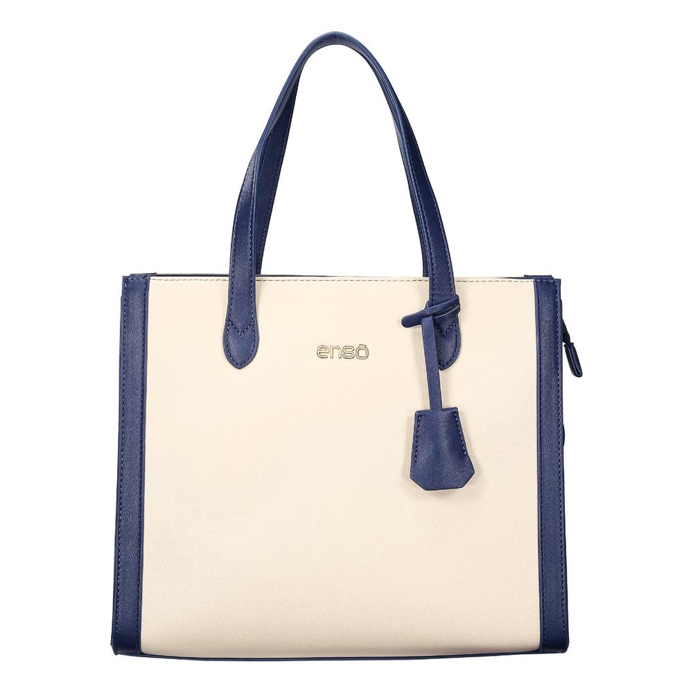 Foto 2 pulgar | Bolsa Tote Enso Soleil Chic Mujer Eb2432ttbl13 Beige/azul Marino Beige