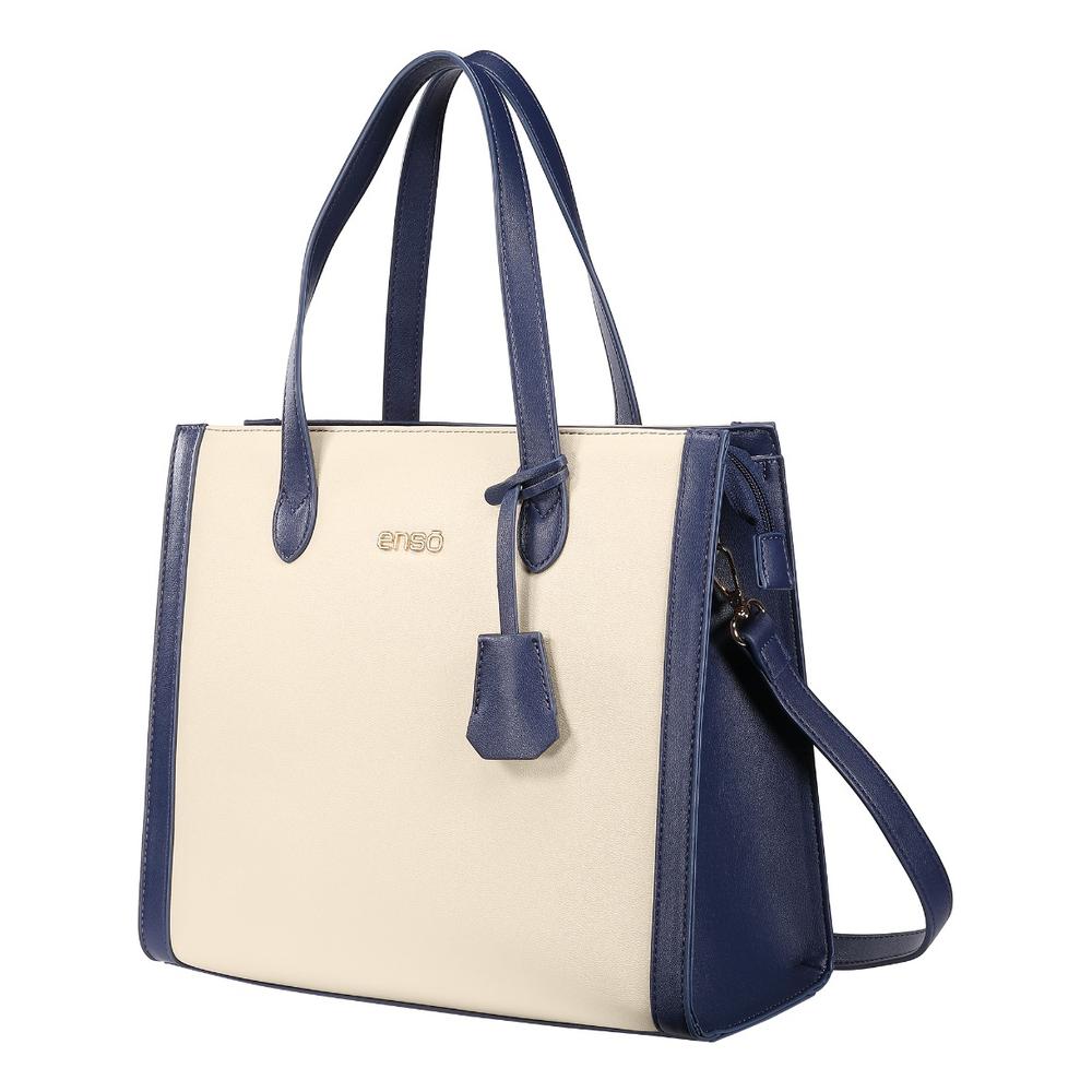 Foto 3 pulgar | Bolsa Tote Enso Soleil Chic Mujer Eb2432ttbl13 Beige/azul Marino Beige