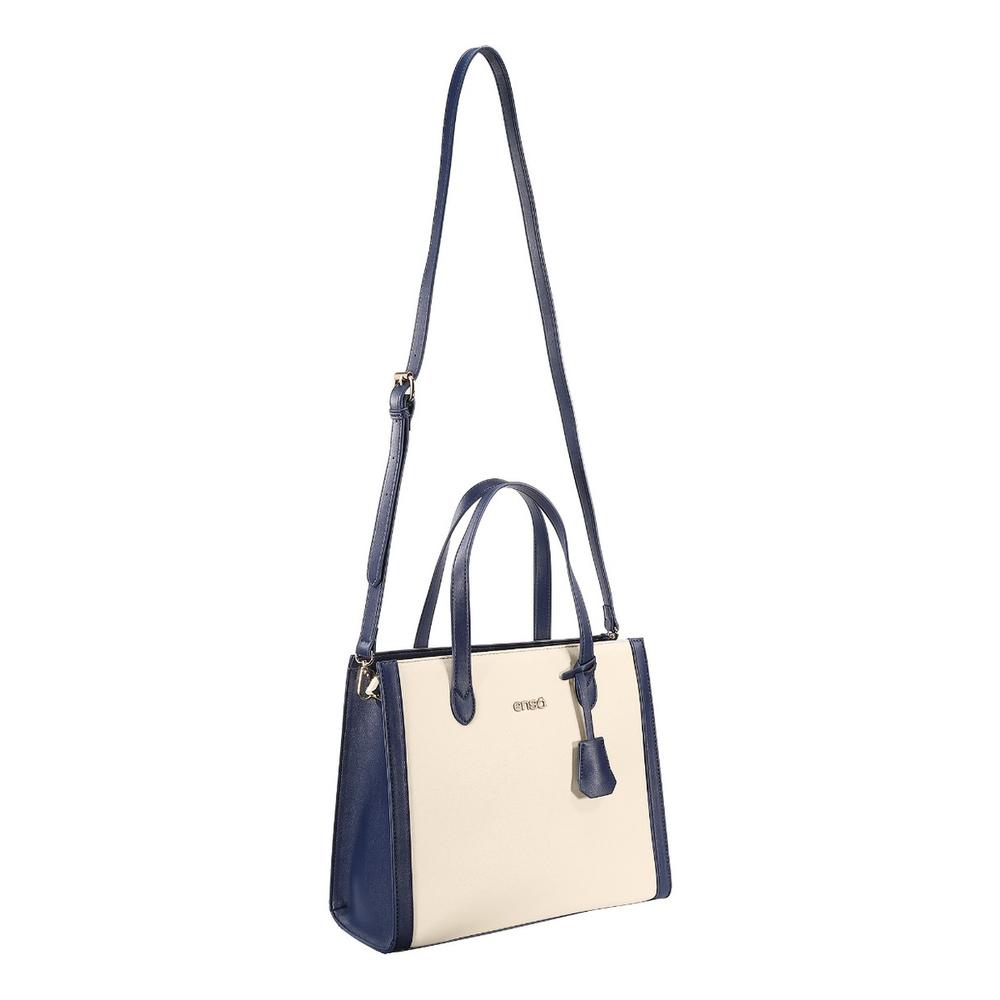 Foto 6 pulgar | Bolsa Tote Enso Soleil Chic Mujer Eb2432ttbl13 Beige/azul Marino Beige