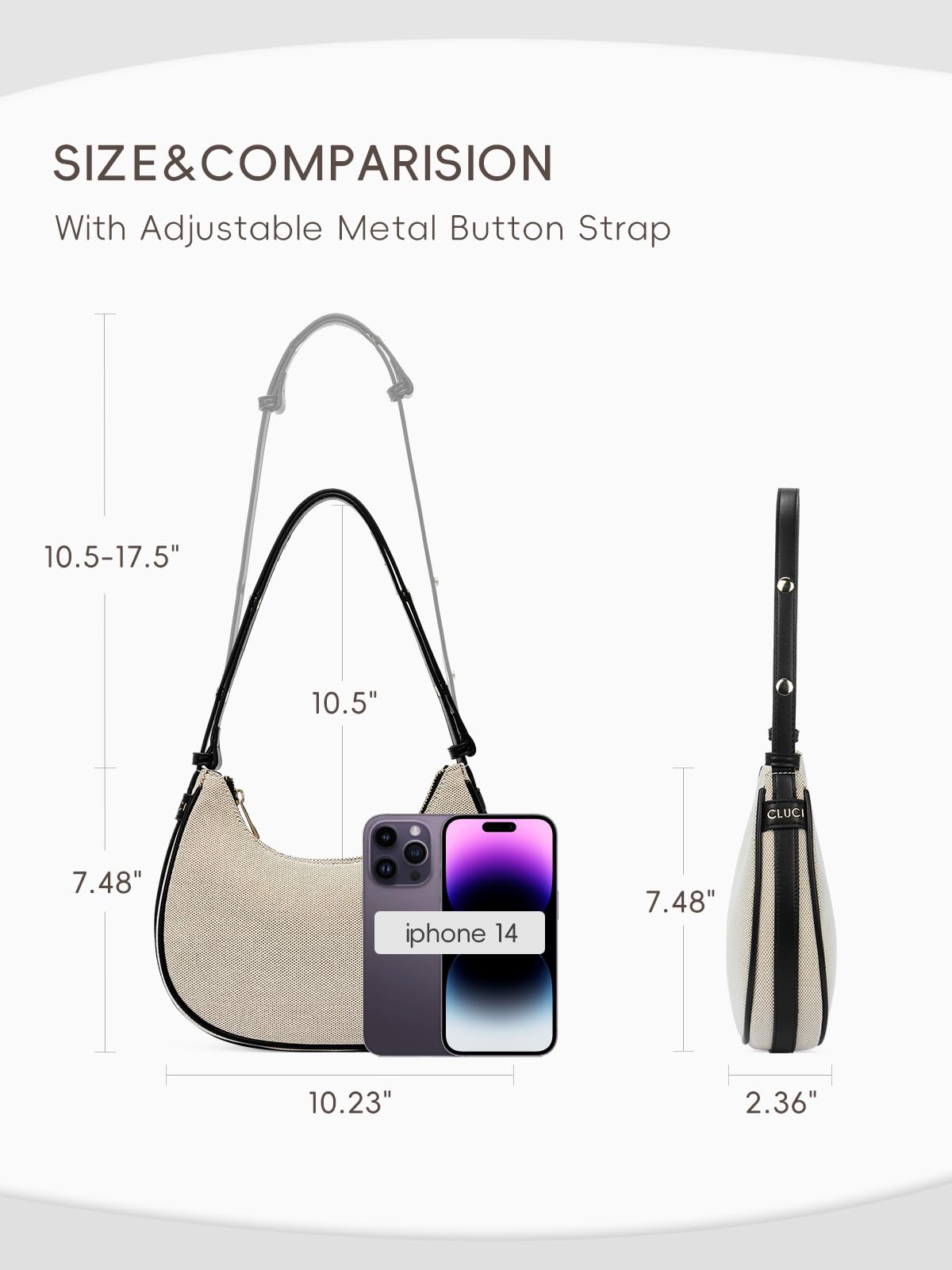 Foto 4 pulgar | Bolso De Hombro Cluci Small Hobo Tote Bolso De Mano Para Mujer De Piel - Venta Internacional.