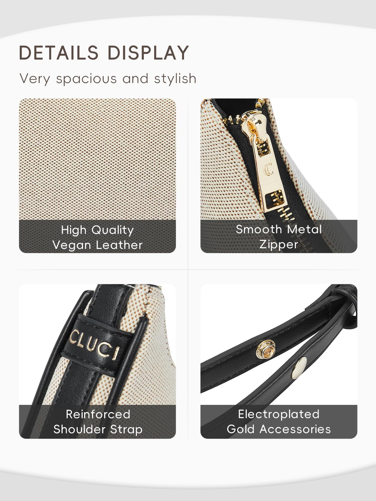 Foto 6 pulgar | Bolso De Hombro Cluci Small Hobo Tote Bolso De Mano Para Mujer De Piel - Venta Internacional.