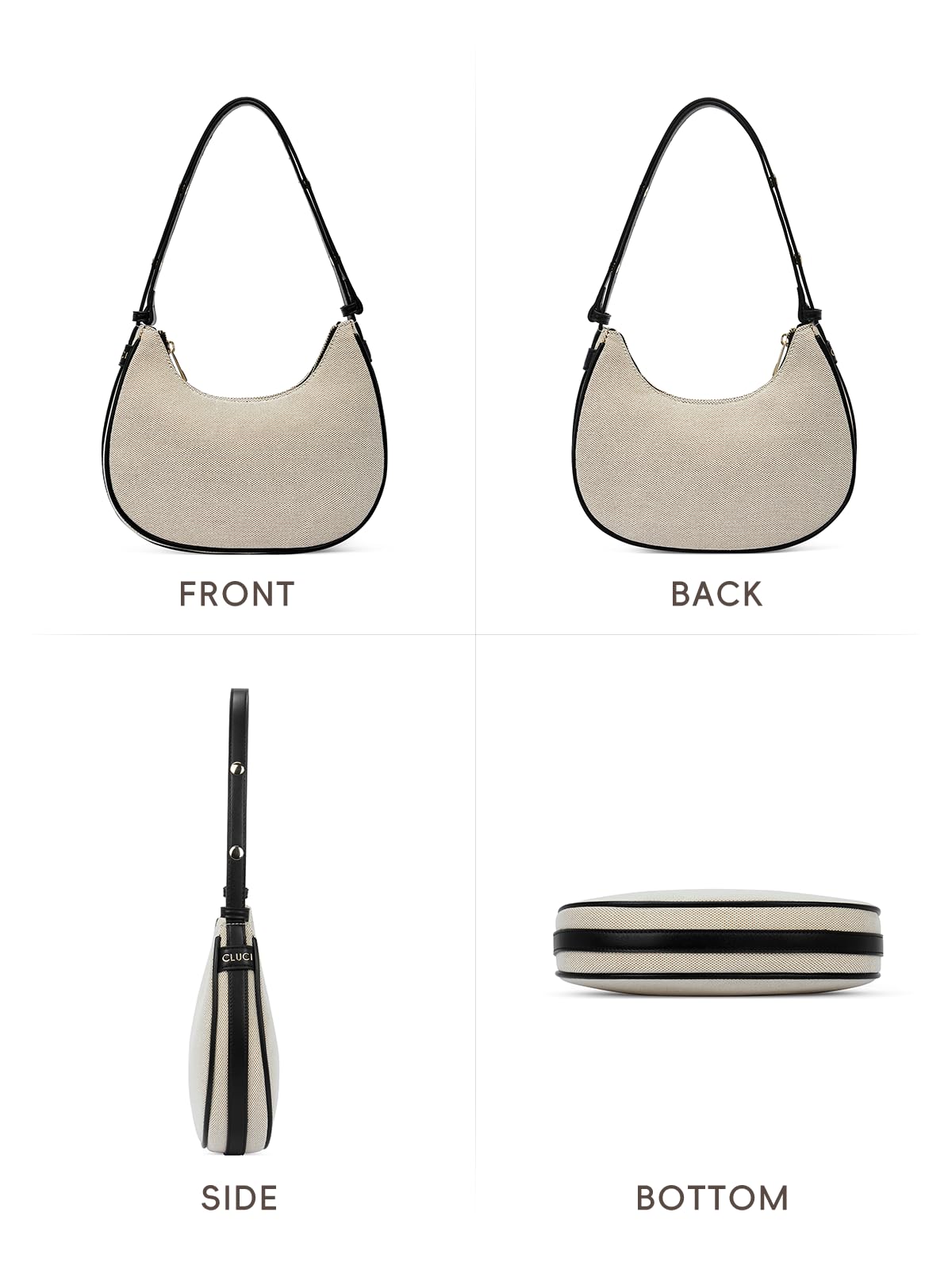 Foto 7 pulgar | Bolso De Hombro Cluci Small Hobo Tote Bolso De Mano Para Mujer De Piel - Venta Internacional.