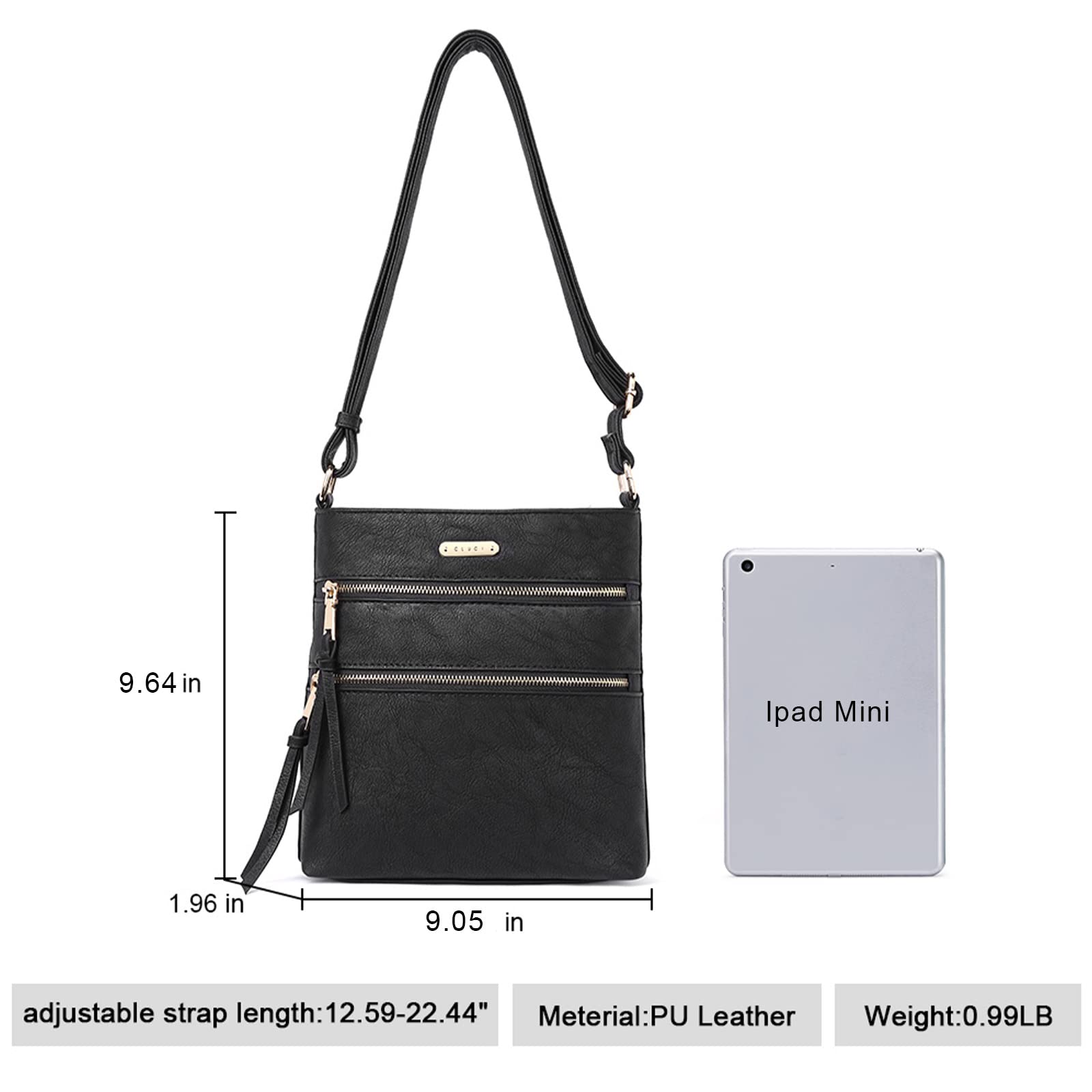 Foto 4 pulgar | Bolsos Tipo Bandolera Cluci Para Mujer De Piel Suave Con Correa Ajustable - Venta Internacional.