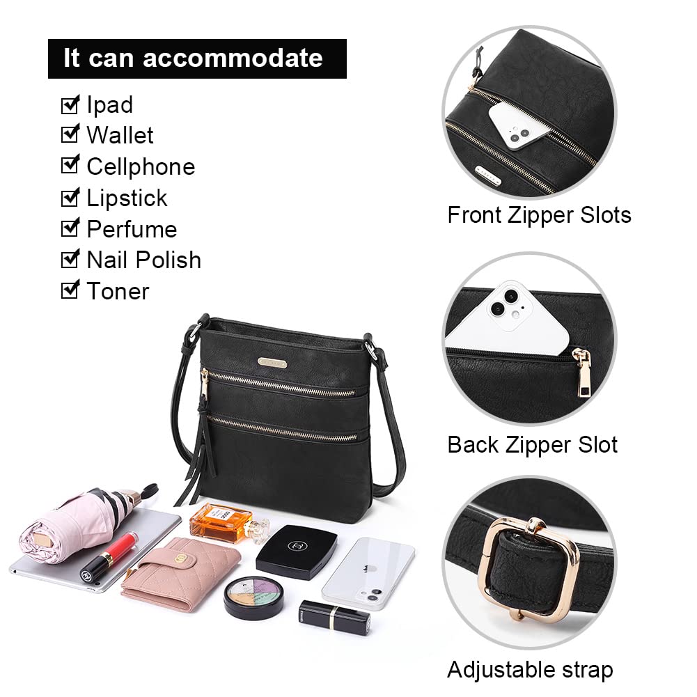 Foto 5 pulgar | Bolsos Tipo Bandolera Cluci Para Mujer De Piel Suave Con Correa Ajustable - Venta Internacional.
