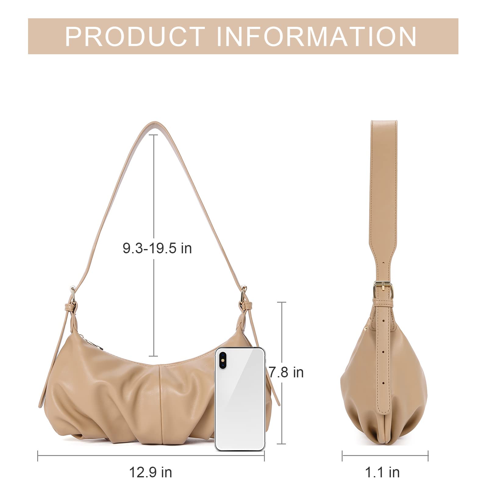 Foto 4 pulgar | Bolso De Hombro Cluci Dumpling Small Hobo De Cuero Vegano Para Mujer - Venta Internacional.