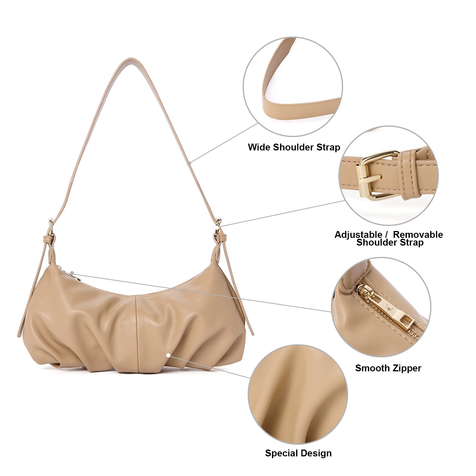 Foto 6 pulgar | Bolso De Hombro Cluci Dumpling Small Hobo De Cuero Vegano Para Mujer - Venta Internacional.