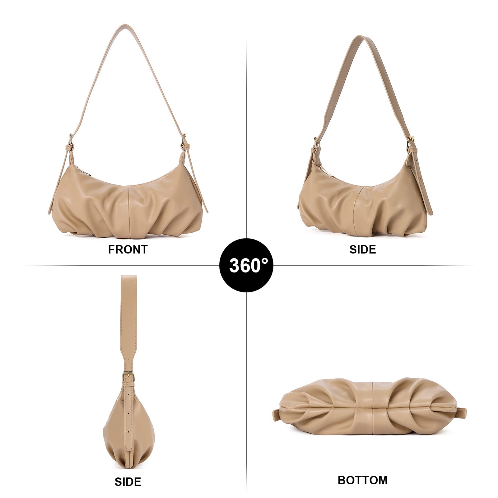 Foto 7 pulgar | Bolso De Hombro Cluci Dumpling Small Hobo De Cuero Vegano Para Mujer - Venta Internacional.