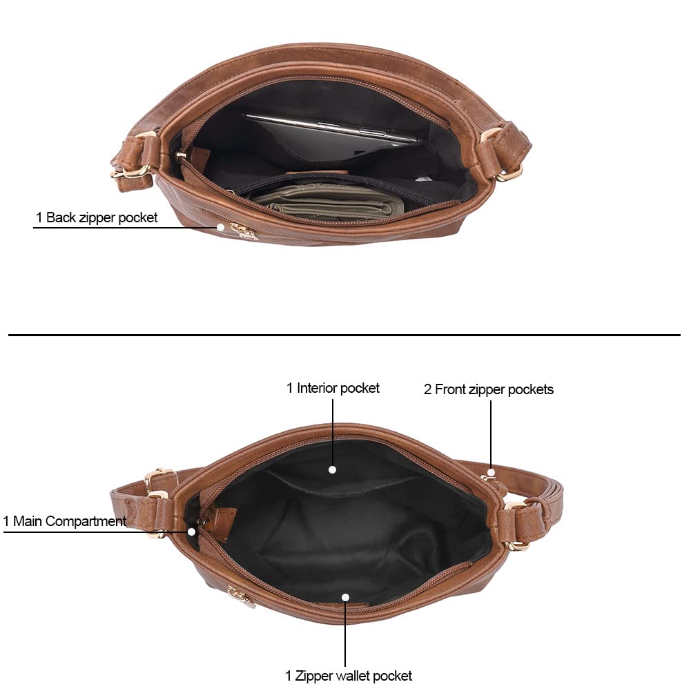 Foto 5 pulgar | Bolsos Tipo Bandolera Cluci Para Mujer De Piel Suave Con Correa Ajustable - Venta Internacional.
