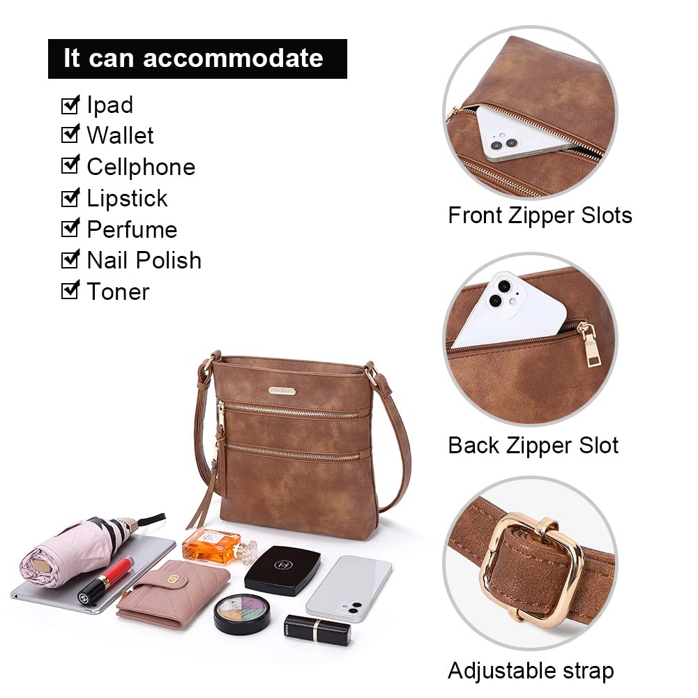 Foto 7 pulgar | Bolsos Tipo Bandolera Cluci Para Mujer De Piel Suave Con Correa Ajustable - Venta Internacional.