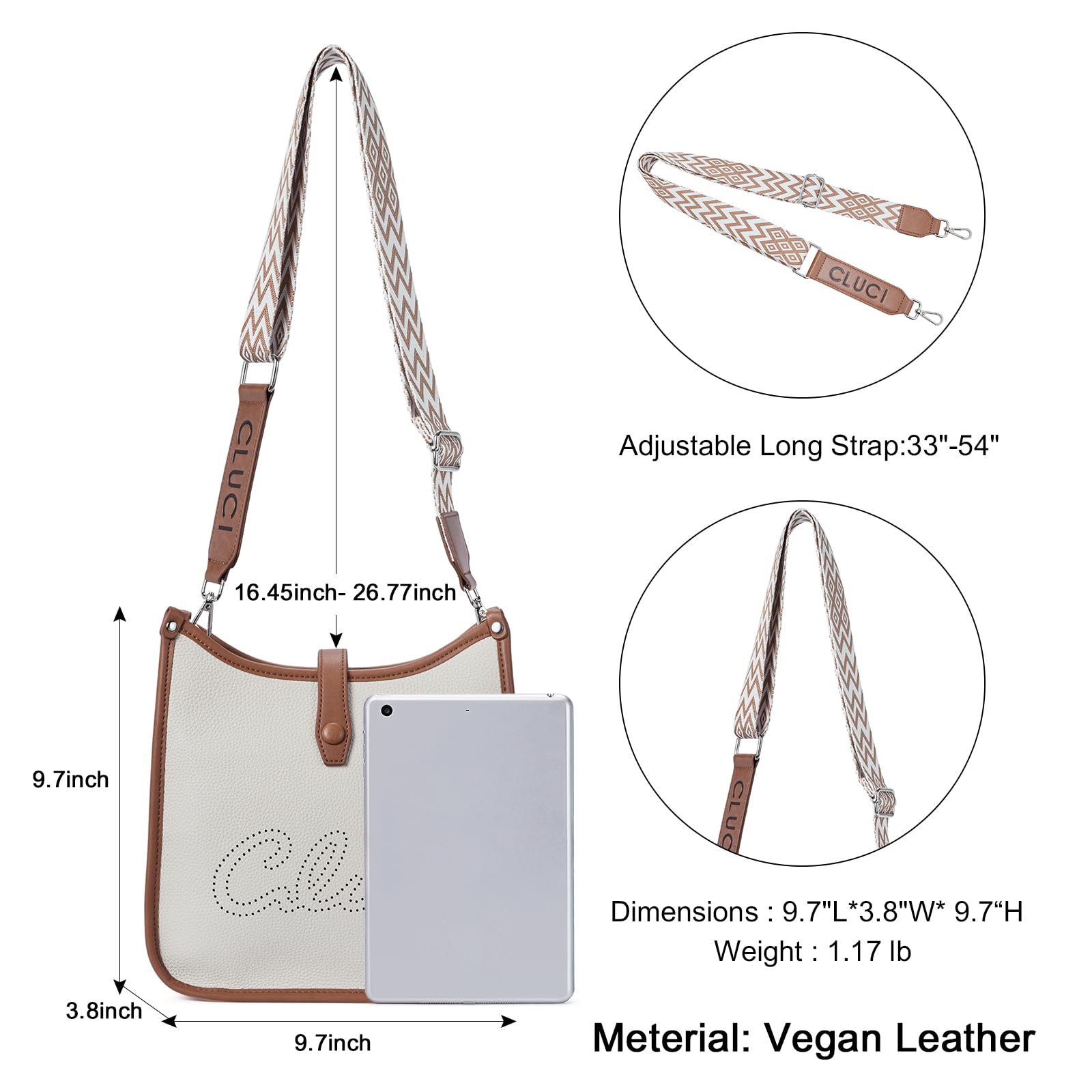 Foto 4 pulgar | Bandolera Cluci Trendy Fashion De Cuero Vegano Para Mujer - Venta Internacional.