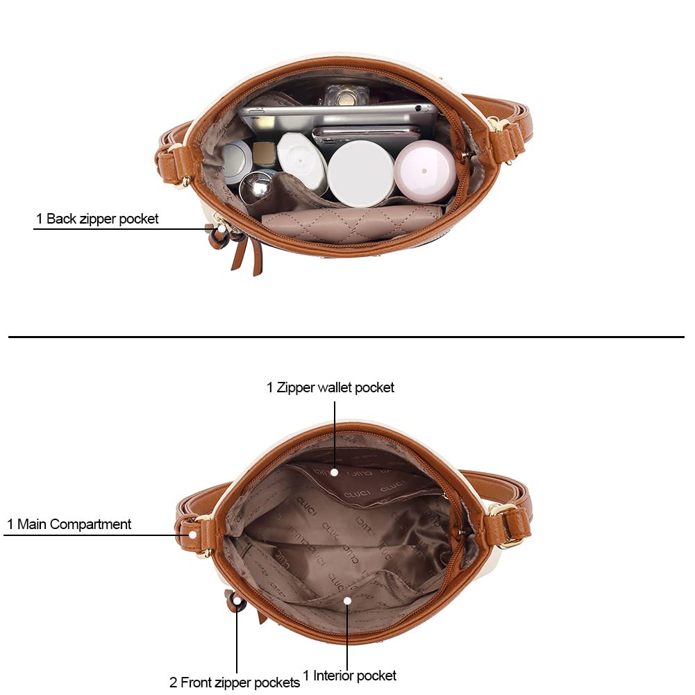 Foto 6 pulgar | Bolsos Tipo Bandolera Cluci Para Mujer De Piel Suave Con Correa Ajustable - Venta Internacional.