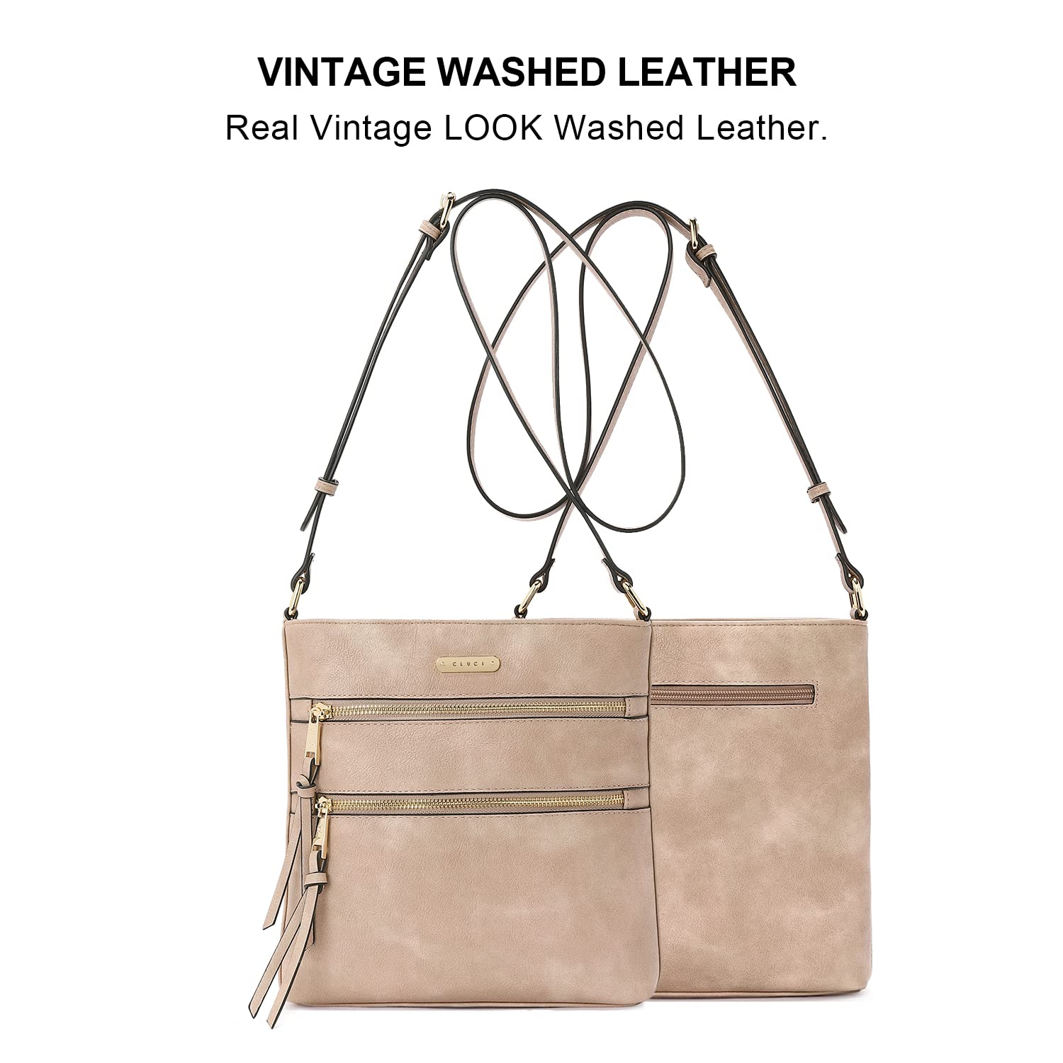 Foto 7 pulgar | Bolsos Tipo Bandolera Cluci Para Mujer De Piel Suave Con Correa Ajustable - Venta Internacional.