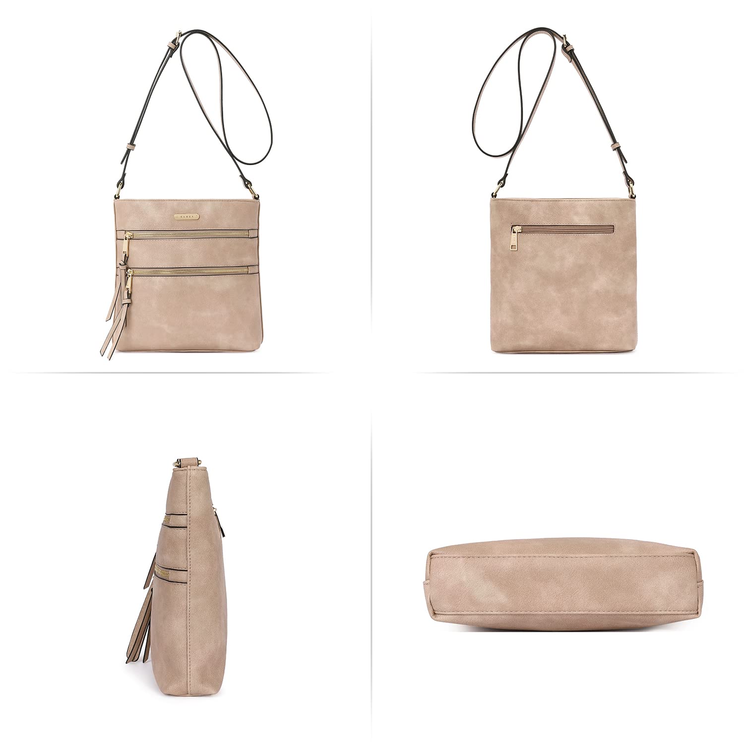 Foto 8 pulgar | Bolsos Tipo Bandolera Cluci Para Mujer De Piel Suave Con Correa Ajustable - Venta Internacional.