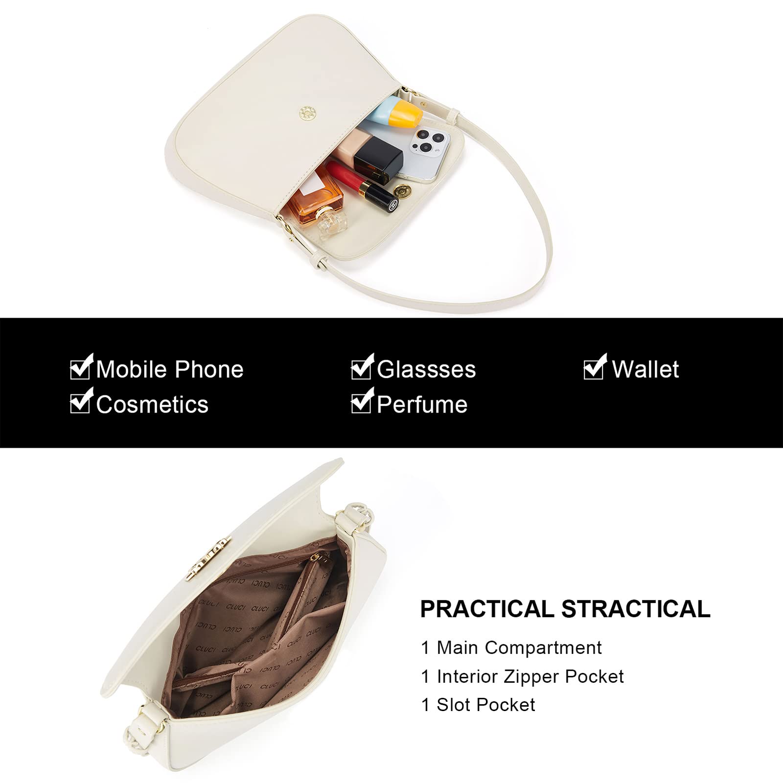 Foto 6 pulgar | Bandolera Cluci Monederos Para Mujer De Piel Vegana Pequeña - Venta Internacional.
