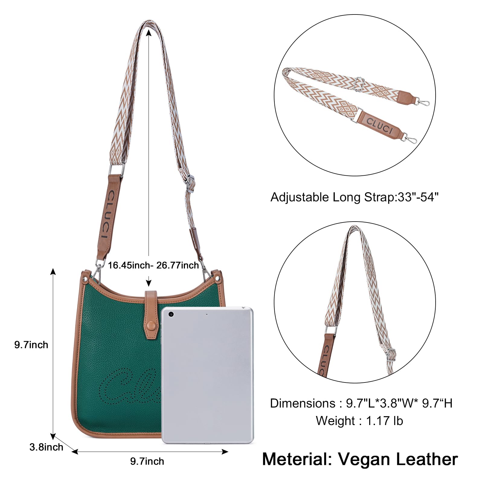 Foto 4 pulgar | Bandolera Cluci Trendy Fashion De Cuero Vegano Para Mujer - Venta Internacional.