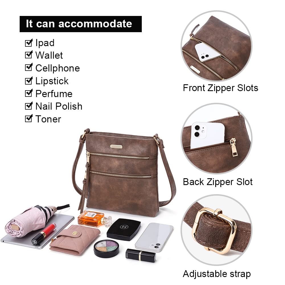 Foto 5 pulgar | Bolsos Tipo Bandolera Cluci Para Mujer De Piel Suave Con Correa Ajustable - Venta Internacional.